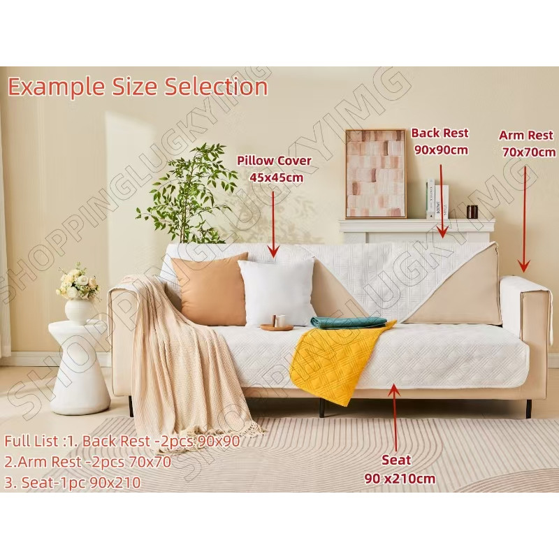hot🔥การประกันคุณภาพ🔥 import Nordic Knit Sofa Cover Waterproof Soft Towel 1 2 3 Seater L Shape Vel