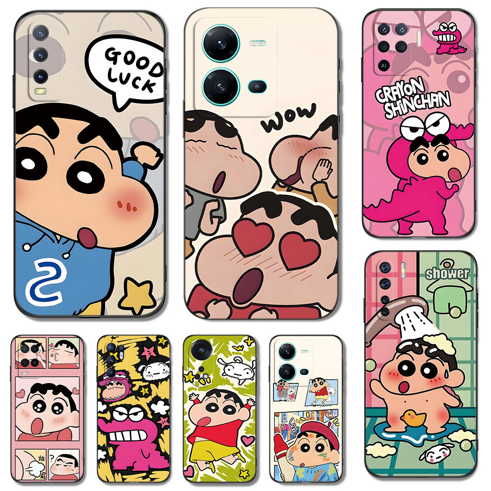 เคสโทรศัพท์ Vivo X50 Pro 5G / X60 Pro X70 Pro / X60 5G Global Crayon Shin Chan ชินจัง เคส Case ไทเท ตลกๆ สีดํา สีม่วง สีชมพู การ์ตูน เท่ๆ น่ารัก แปลกๆ ผู้ชาย คุณหนู @12010