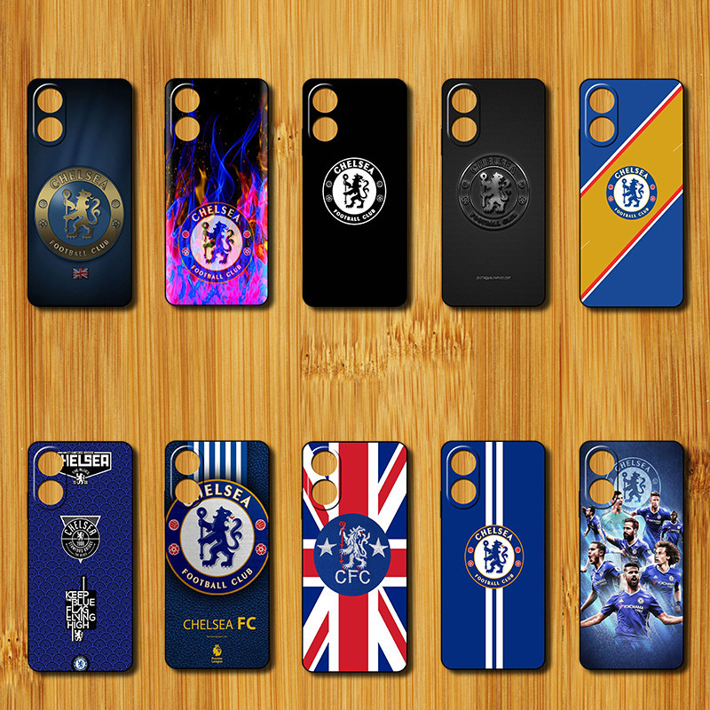 เคสโทรศัพท์มือถือแบบนิ่ม TPU กันกระแทก ลายโลโก้ฟุตบอล Chelsea สําหรับ OPPO A17 A18 A58 A78 A38