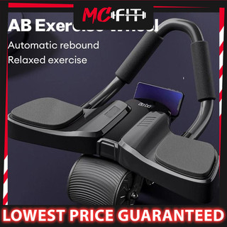 MCFIT Fitness Equipment LED Wheel Type-c Charging Automatic Rebound Elbow Support Abdominal Exercise Wheel Muscle
