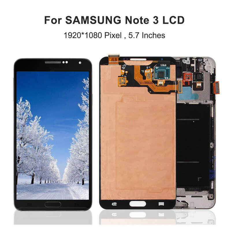 หน้าจอ LCD สำหรับ Samsung Galaxy Note 3 N900 N900a N9005 N900v หน้าจอสัมผัสอะไหล่ซ่อมชุดประกอบดิจิไทเซอร์
