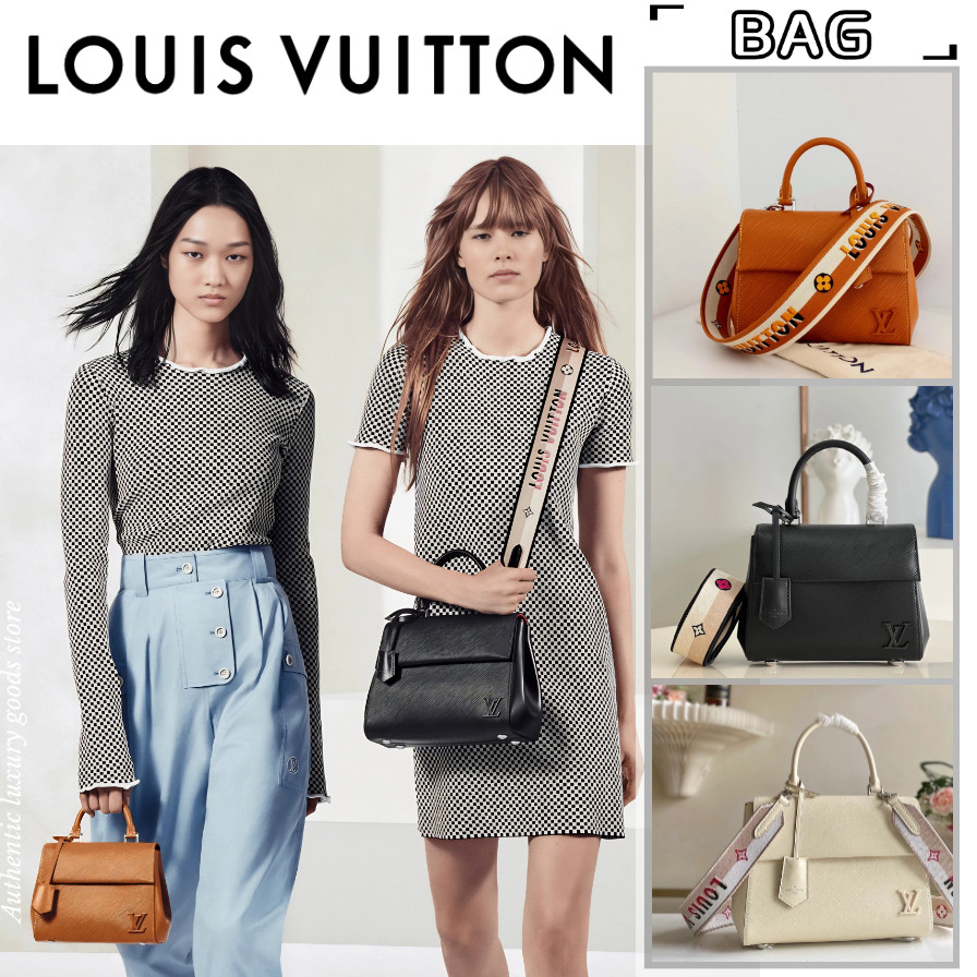 หลุยส์วิตตอง LV Louis Vuitton Mini Cluny Series Epi Leather กระเป๋าสะพายกระเป๋าถือสายสะพายถอดได้