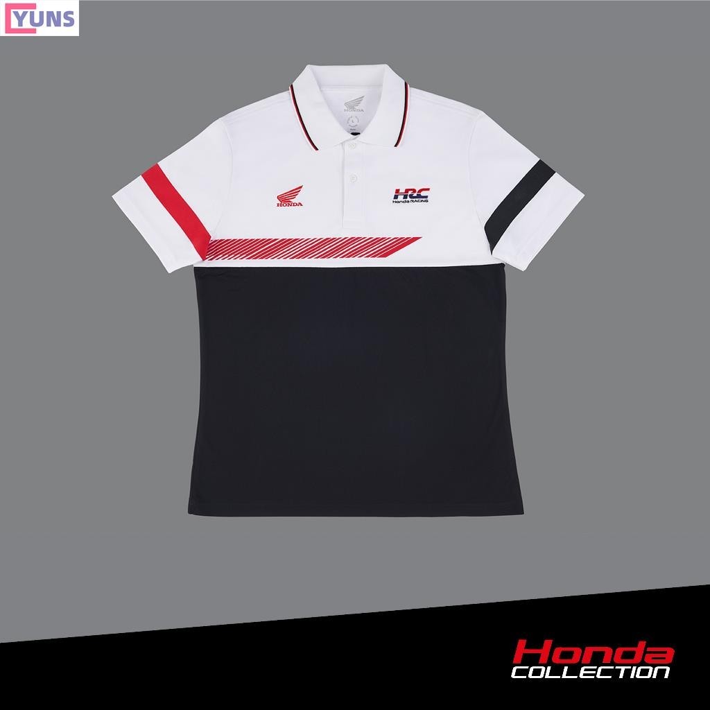 Yuns [Collection 2023] HONDA เสื้อโปโล HRC สีดำ-ขาว HRC POLO BLACK-WHITE