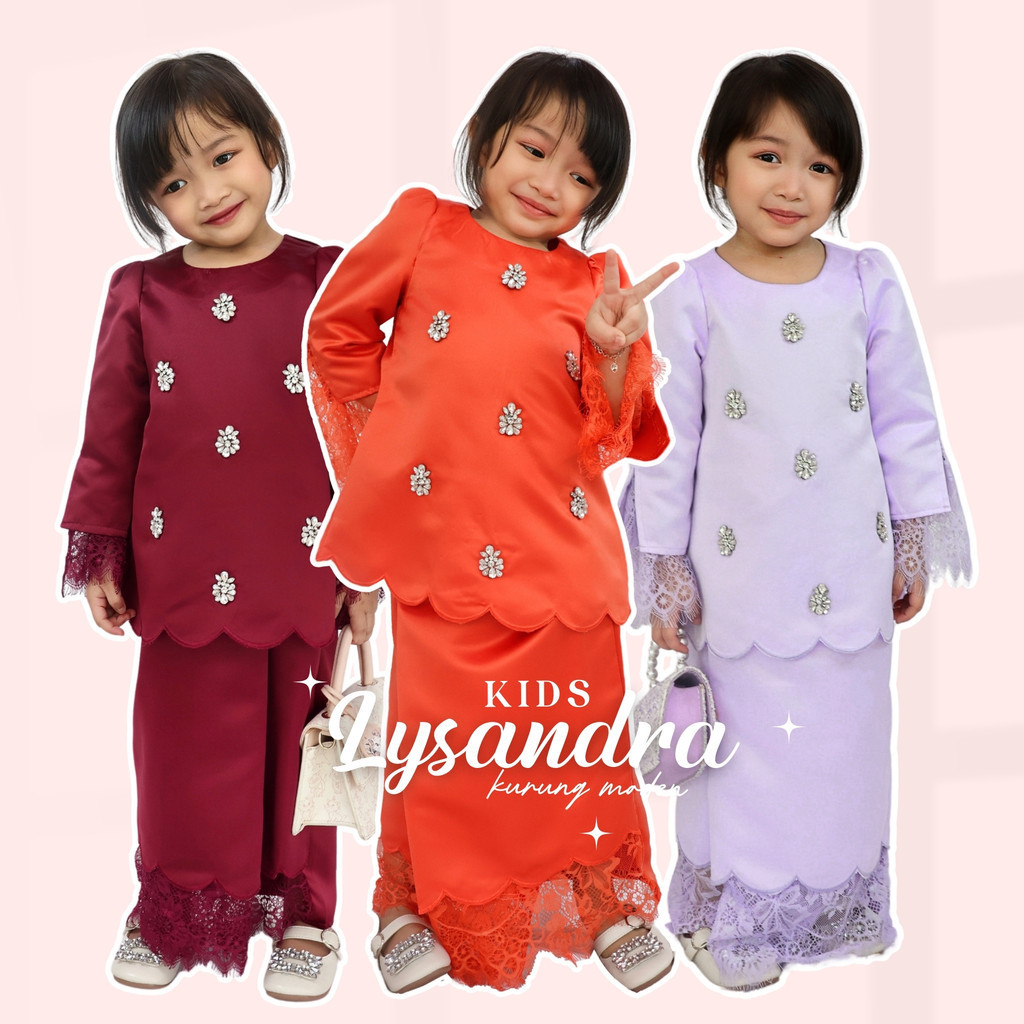 [ ➡NEESTYLE ] Lysandra (KIDS • Baju Raya 2024 Baju Kurung Moden Baju Kurung Sedon Ibu Anak Baju Kurung Budak