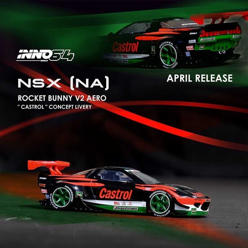 Inno 1:64 HONDA NSX (NA1) ROCKET BUNNY V2 AERO Concept Livery Die-Cast Car Model Collection Miniatur