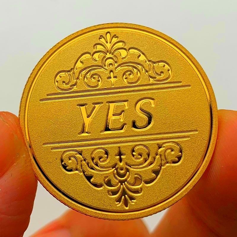 ♞,♘[Moonlight Edition YES Or NO] Play Decision Coin With One Hand Creative Lucky Coin 30mm