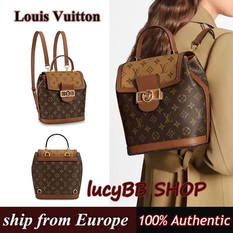 ♞Louis Vuitton/LV Dauphine กระเป๋าเป้ M45142 ของแท้100%