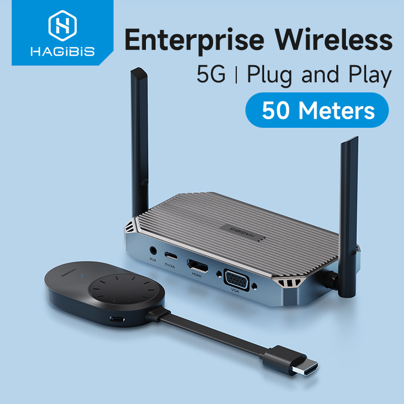 Hagibis Wireless HDMI-เข้ากันได้กับเครื่องส่งสัญญาณและตัวรับสัญญาณ Extender Kit Wireless Display Don