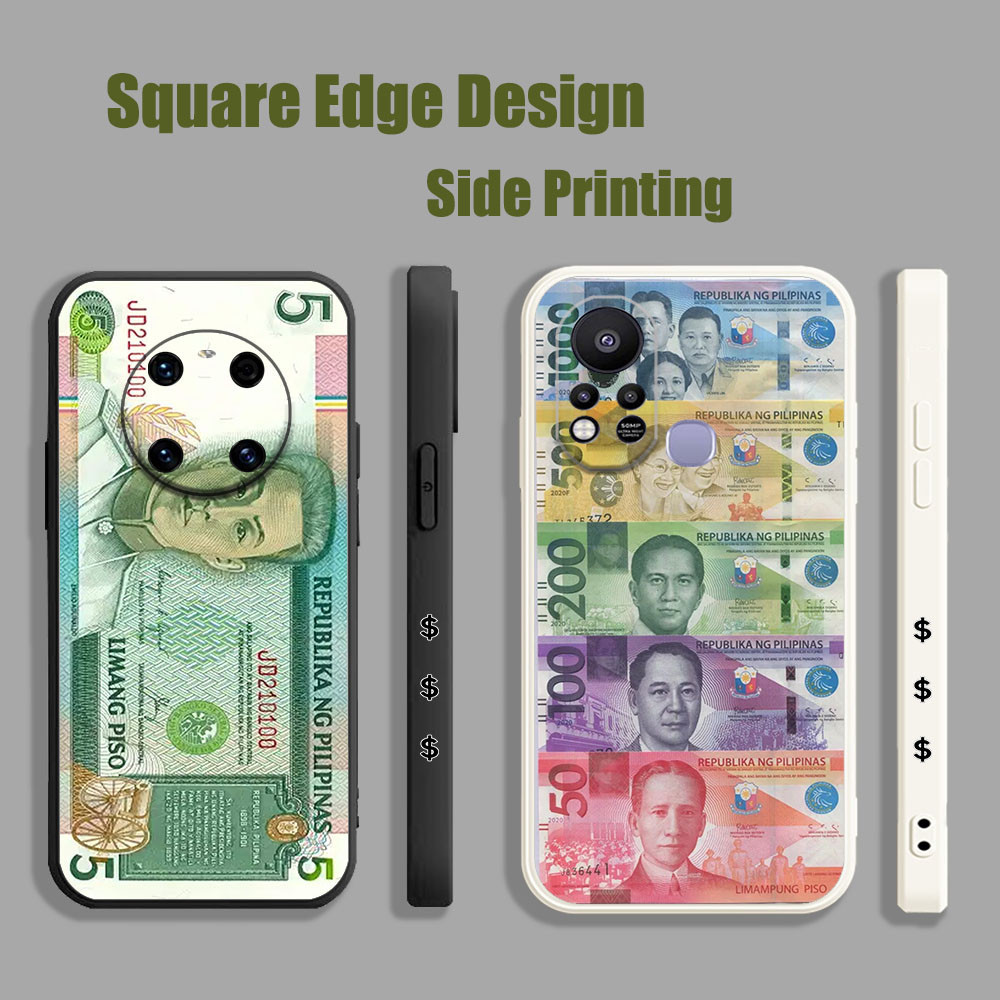 ปลอกสําหรับ Tecno Spark 6 Go 5 Air 7 Pro 2020 2021 เงินPesชุดห้าPeso IAS02 เคสโทรศัพท์สแควร์ขอบ