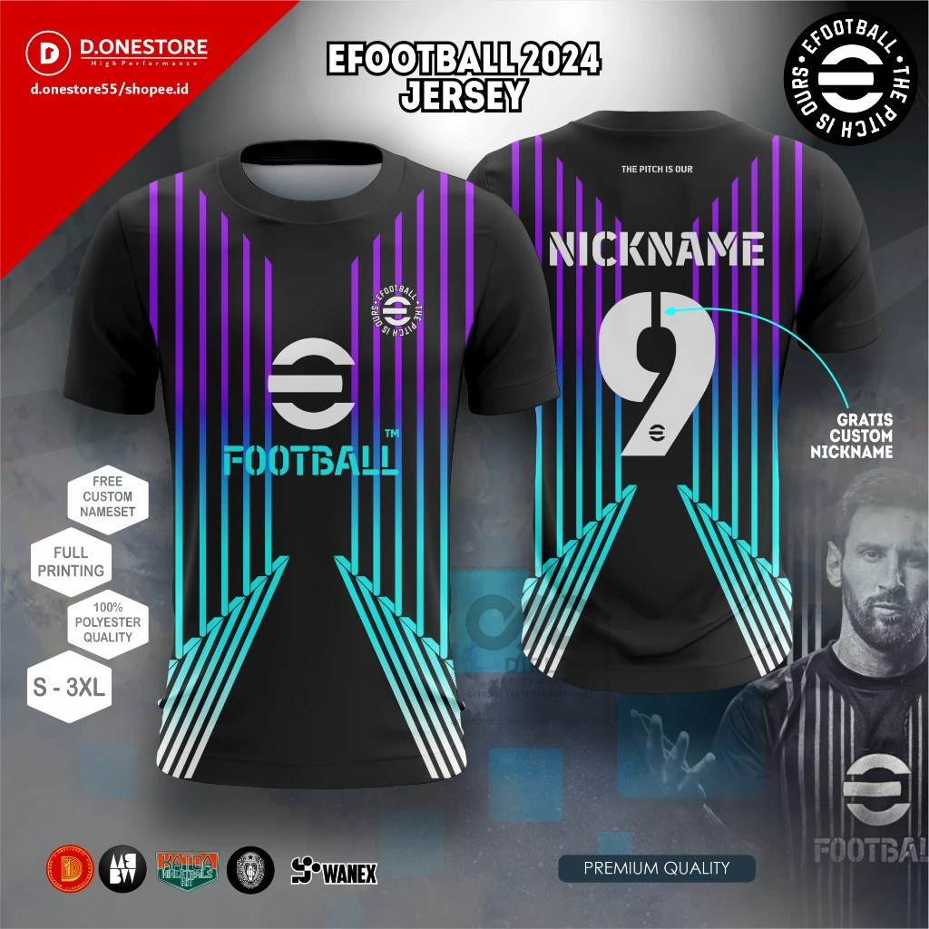 【ฟรีชื่อและตัวเลขที่กําหนดเอง】JERSEY Efootball 2024 ESPORT FREE NICKNAME