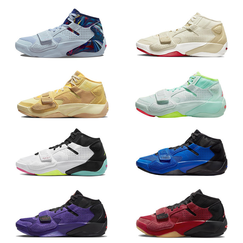 ♞Jordan Zion 2 PF Prism รองเท้าบาสเก็ตบอลเทนนิสผู้ชายกลางแจ้ง Anti-slip ทนต่อการสึกหรอน้ําหนักเบา B