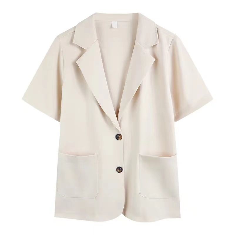 ชุดสูทสไตล์ผู้หญิงฤดูร้อนปีนี้ยอดนิยม Niche Casual All-Match เสื้อสูทแขนสั้น - รูปที่ 6