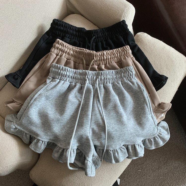 Agaric Sweet Hot Shorts ผู้หญิงฤดูร้อนไขมันน้องสาว All-Match อารมณ์กางเกงสไตล์บัลเล่ต์