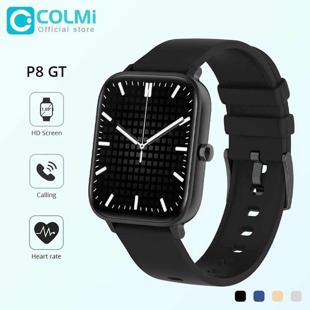 Colmi P8 GT นาฬิกาข้อมือสมาร์ทวอทช์ IP67 กันน้ํา 1.69 นิ้ว สัมผัสเต็มรูปแบบ ติดตามการออกกําลังกาย ส