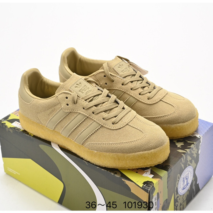 Kith x Clarks x Adidas Originals 8th Street Samba German Trainer Flat Shoes Casual Sneakers "Khaki"
