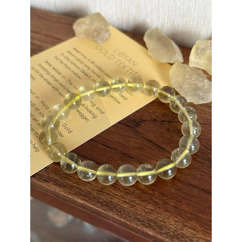 สร้อยสะเก็ดดาวลิเบีย ( Libyan Tektite ) หรือแก้วทะเลทราย ( Libyan Desert Glass ) ️️ เส้นนี้สวยมากๆ