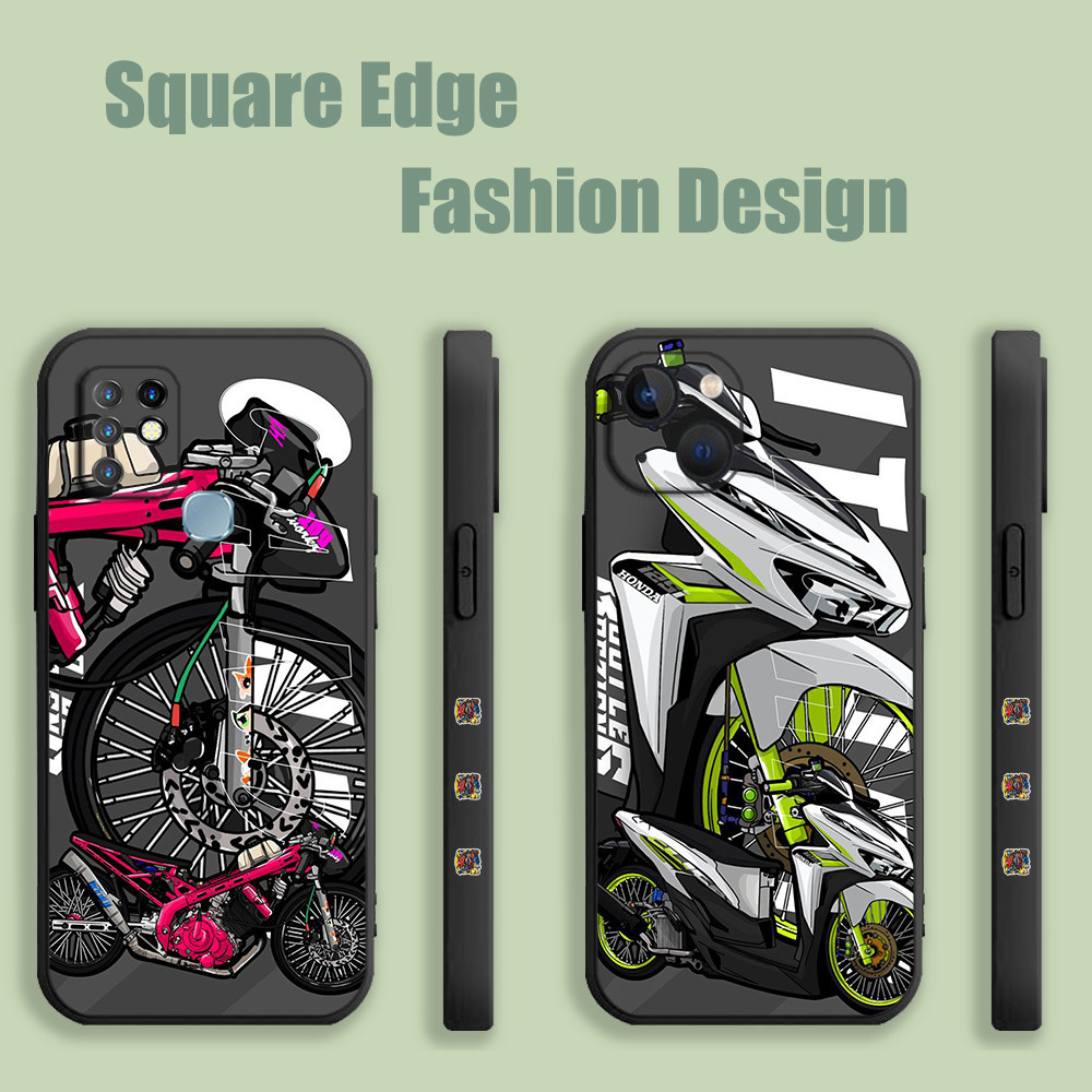 สําหรับRealme GT NEO 3T 2T 11 Pro Plus 5G C55 C53 C51 10 JRPมอเตอร์ออกแบบArt LXT07 เคสโทรศัพท์สแควร์