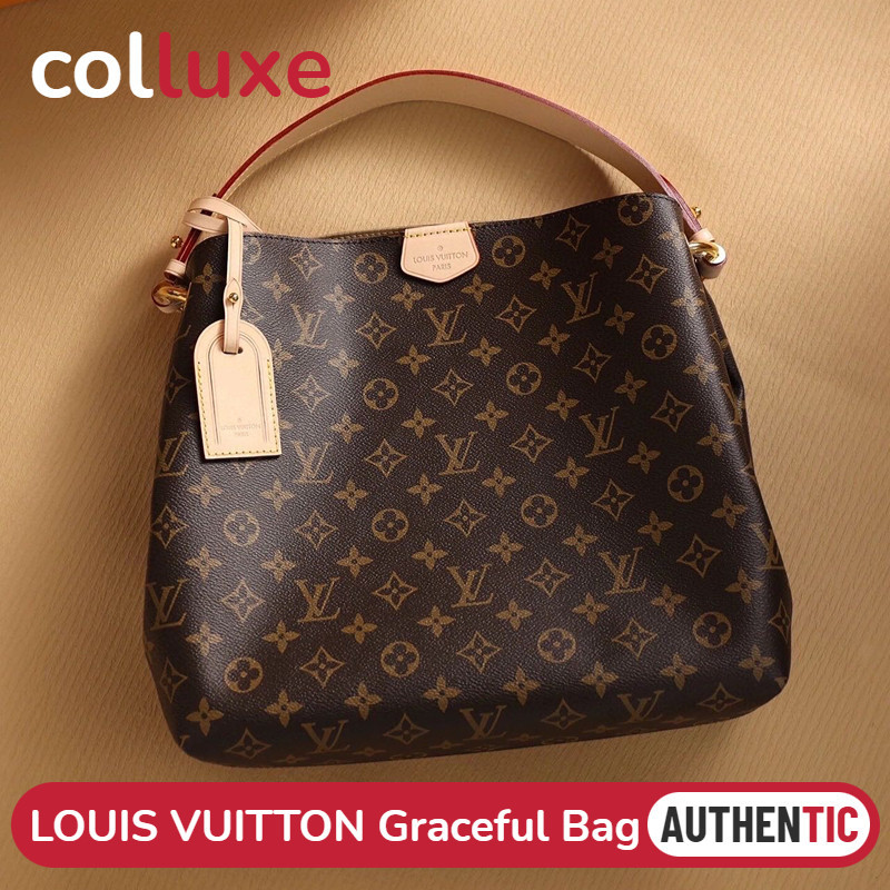 ♞,♘,♙หลุยส์วิตตอง Louis Vuitton กระเป๋ารุ่น GRACEFUL PM Tote Bag กระเป๋าหิ้วผู้หญิง