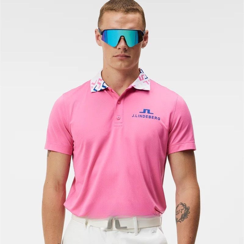 [J.LINDERBERG] Golf Men Short Sleeve Casual Breathable Fashion POLO Fashion IGFUD4
