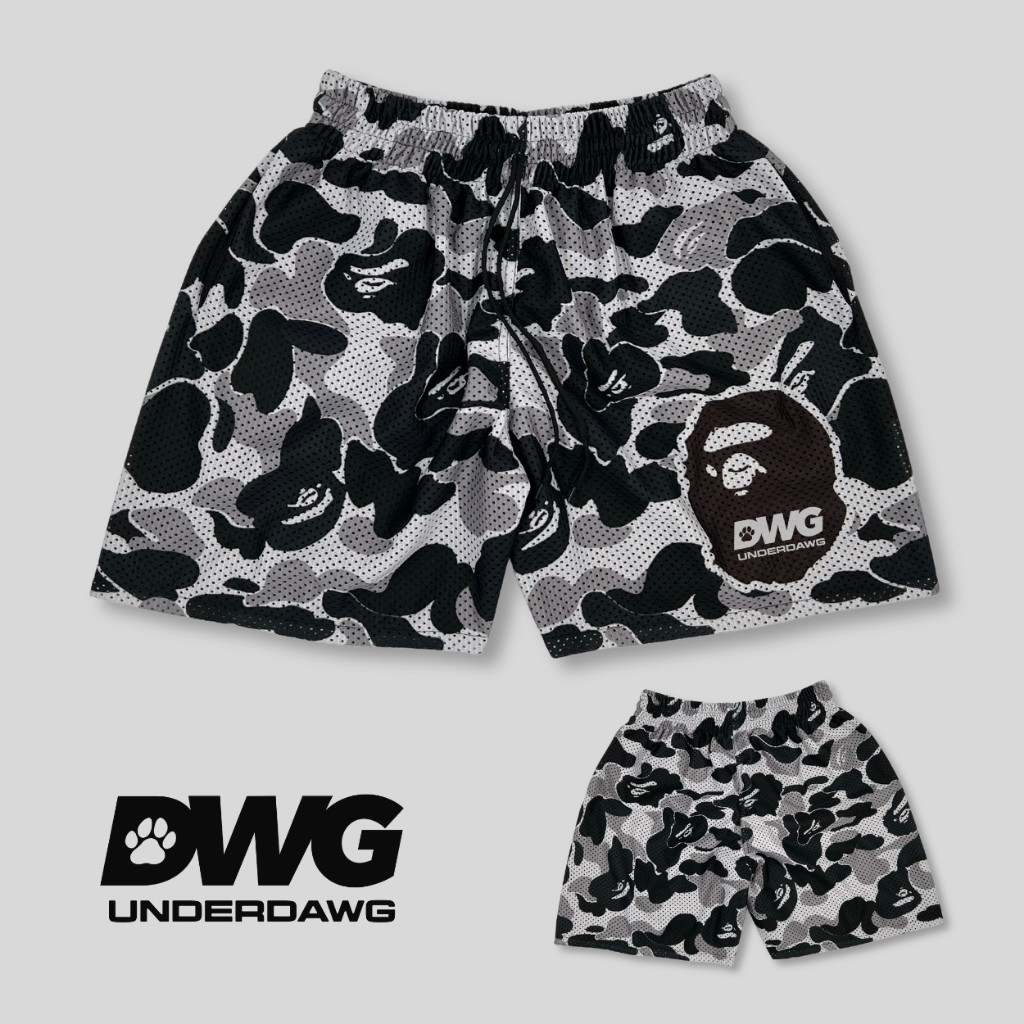 Bape กางเกงขาสั้น ผ้าตาข่าย เหนือเข่า สําหรับผู้ชาย และผู้หญิง 2.0