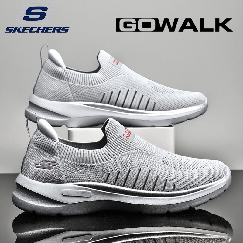 Skechers_ GO WALK HYPER BURST ใหม่ รองเท้าวิ่งลําลอง เบาพิเศษ ระบายอากาศ สําหรับผู้ชาย ผู้สูงอายุ
