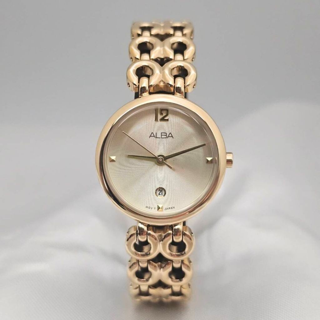 ALBA นาฬิกาผู้หญิง รุ่น AH7R08X1 สแตนเลส ( สีทอง ) ระบบควอตซ์  รับประกัน 1ปี
