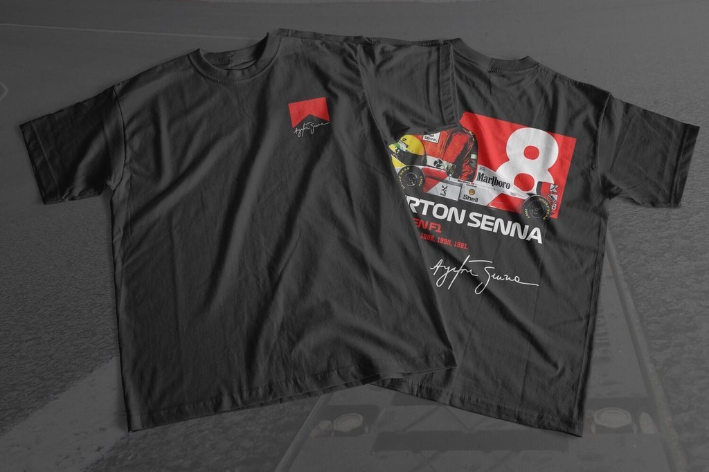 เสื้อยืด พิมพ์ลายกราฟิก Ayrton Senna Formula 1 Racing 2023 F1 F1 McLaren F1 Bootleg สําหรับผู้ชาย