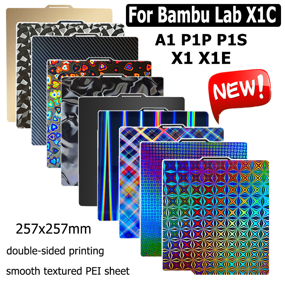 สําหรับbambu Labสร้างแผ่นP1P P1S A1 X1 X1-Carbon PEIแผ่นใหม่ฤดูใบไม้ผลิเหล็กสองด้านอุ่นเตียงสําหรับB