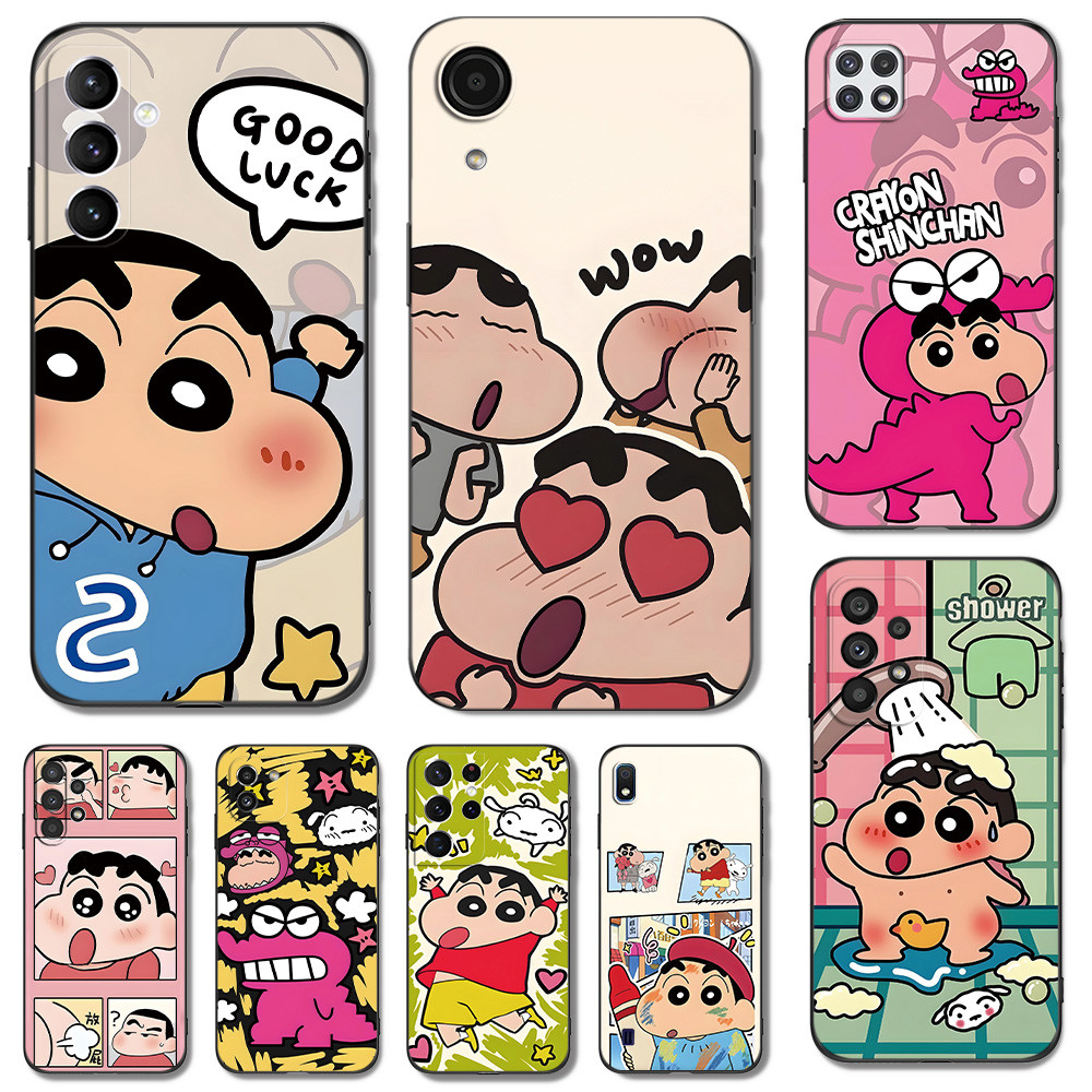 เคสโทรศัพท์ Samsung Galaxy S24 Ultra Plus 4G / A35 A55 5G Crayon Shin Chan ชินจัง เคส Case ไทเท ตลกๆ สีดํา สีม่วง สีชมพู การ์ตูน เท่ๆ น่ารัก แปลกๆ ผู้ชาย คุณหนู @12010