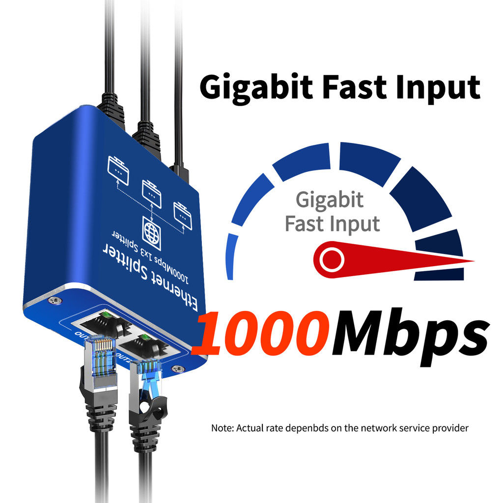 STEAMEMO 1 ถึง 3 Gigabit Network Splitter Ethernet Adapter เครือข่ายอินเทอร์เน็ต Extender Splitter C