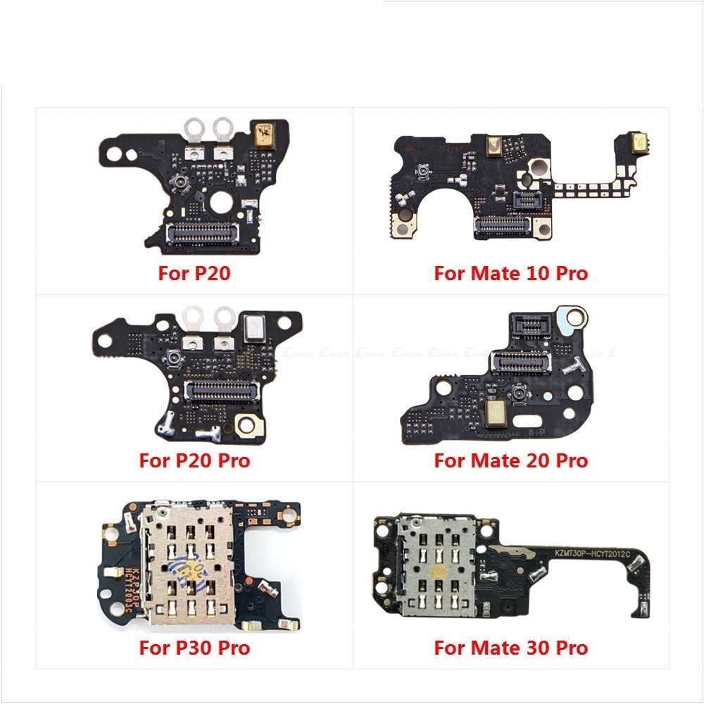 โมดูลไมโครโฟนซิมการ์ดถาดสําหรับhuawei P30 P20 ดู 30 Mate 10 20 30 Pro Mic Flexสายอะไหล่ซ่อม