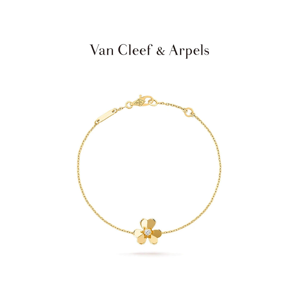 [พร้อมกล่อง] Van Cleef & Arpels/Vca Frivole Series Yellow K Gold White K Gold Diamond Mini Bracelet