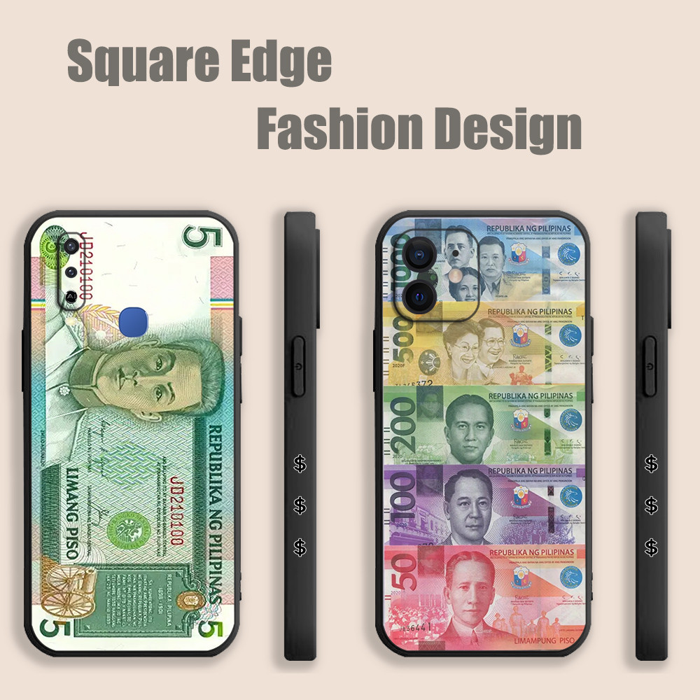 เคสสําหรับVivo Y01 T1 Y55 X80 Pro Y02s Y16 Y02A Y36 เงินPesชุดห้าPeso IAS02 เคสโทรศัพท์สแควร์ขอบ