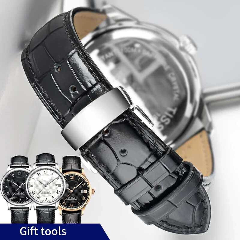 ❤️ หนังสำหรับ Tissot Le Locle T41 T006 Prc200สายนาฬิกาเข็มขัดนาฬ