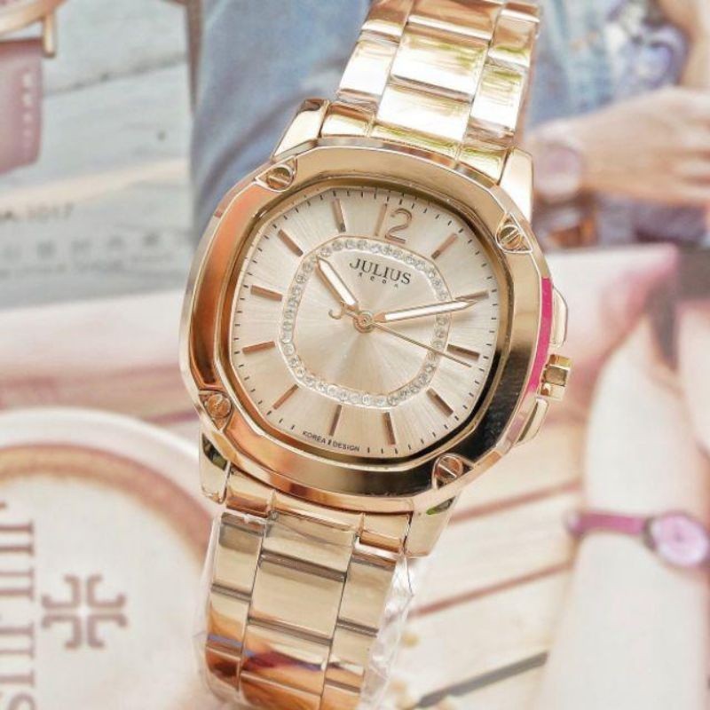 มีสไตล์ Julius นาฬิกาแฟชั่นเกาหลีของแท้ % ประกันศูนย์ไทย นาฬิกาข้อมือผู้หญิง สายสแตนเลส รุ่น Ja-931
