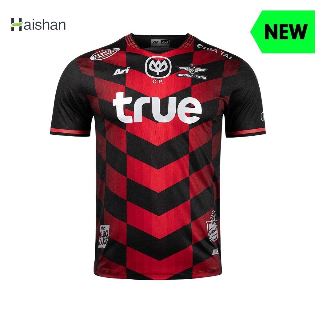 (hai Shan) เสื้อแข่งแบงคอกยูไนเต็ด 2021/2022 (PLAYER) ชุดเหย้า สีแดงดำ ของแท้จากสโมสร BANGKOK UNITED