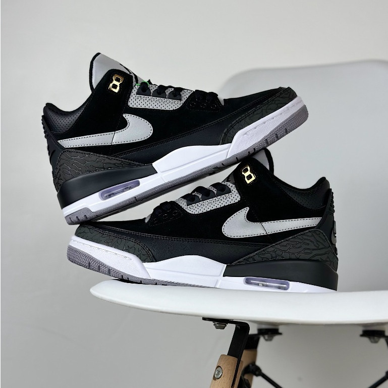 Nike Air Jordan 3 Retro Tinker Low cut Basketball Shoes Casual Sneakers For Men Women Black/Grey