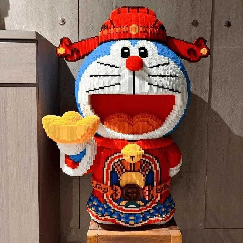 hot🔥การประกันคุณภาพ🔥 import 68cm Big Doraemon God Of Wealth Connection Blocks Puzzle Toys Gift Cr