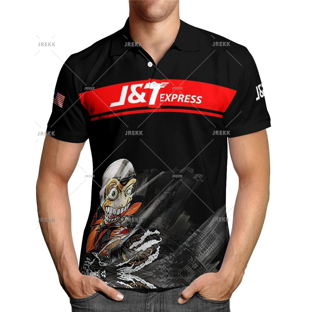 2026 New Man Jersey Unisex J&T Express 3D พิมพ์เสื้อโปโลน้ําหนักเบา breathable tops ขนาดเด็ก 110-160