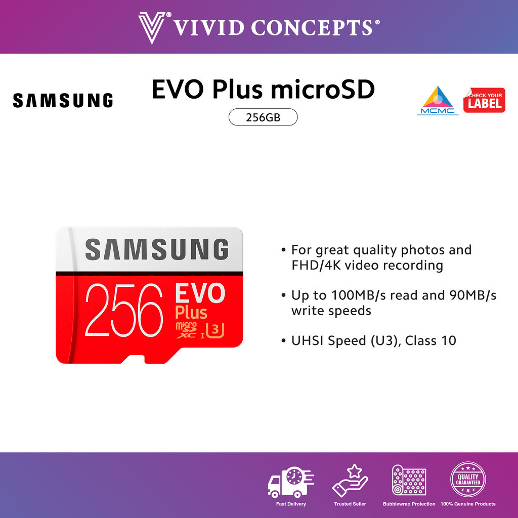 การ์ด SD Samsung EVO Plus 64GB 128GB 256GB