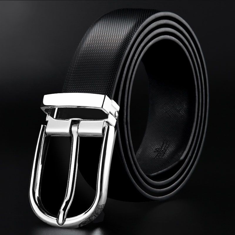 เข็มขัดหนัง สีขาว สไตล์เกาหลี เรียบง่าย สําหรับผู้ชาย นักเรียน - รูปที่ 3