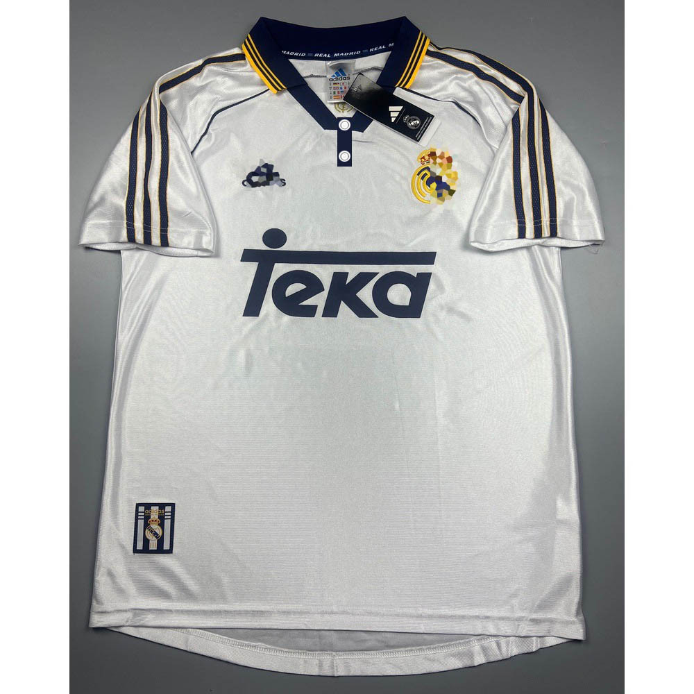 [พร้อมส่ง] เสื้อกีฬาแขนสั้น ลายทีมฟุตบอล Real Madrid 1998 สไตล์เรโทร คลาสสิก