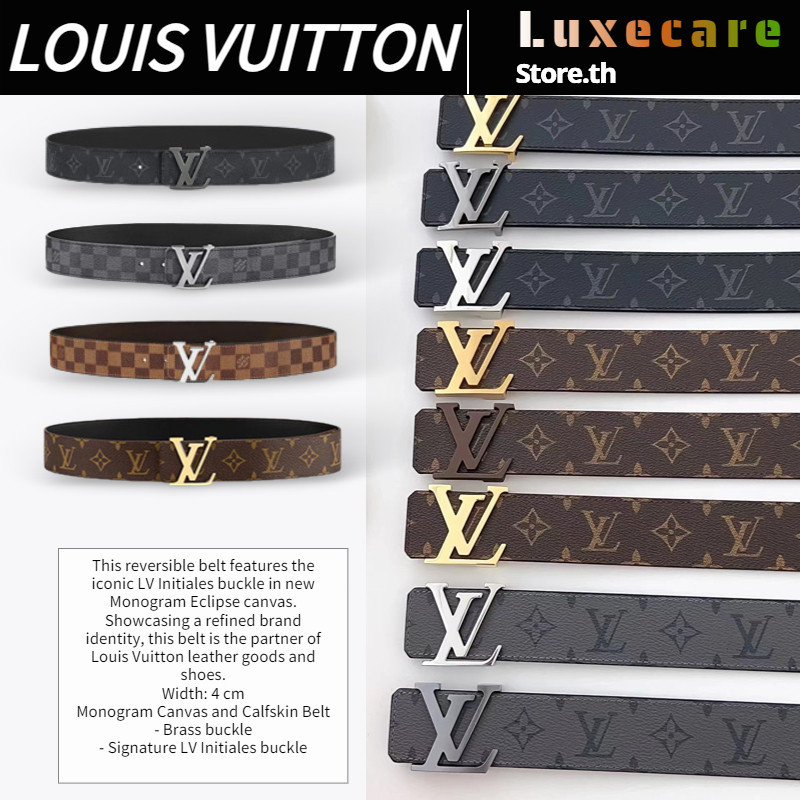 ♞,♘,♙ถูกที่สุด ของแท้ 100%/หลุยส์วิตตองLouis Vuitton LV INITIALES 40 mm Men Belt ผู้ชาย/เข็มขัด/เข็