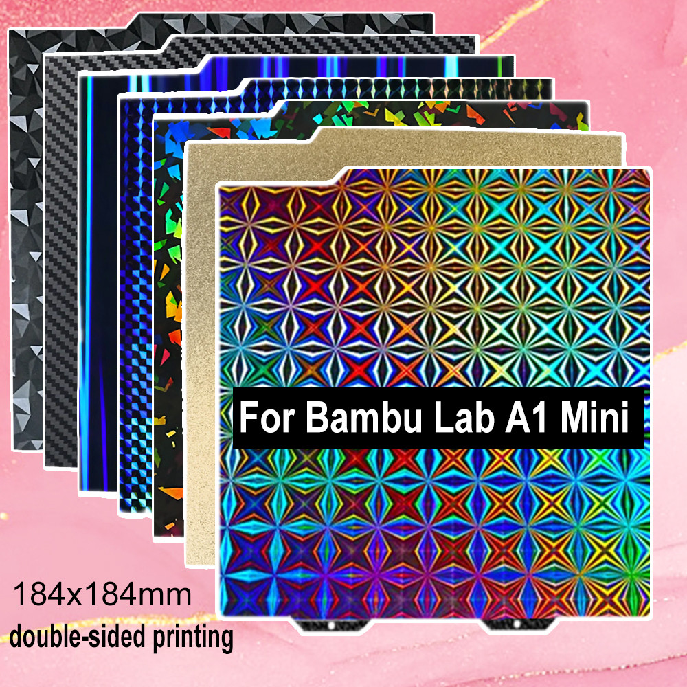 A1 Mini PEIแผ่นสําหรับBambu Lab A1 Mini Buildแผ่นสองด้านพิมพ์Smooth PEO PETฤดูใบไม้ผลิเหล็กแผ่นPieสํ
