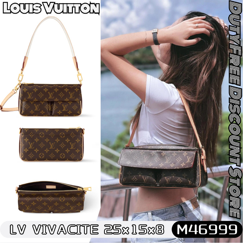 LV Louis Vuitton VIBEShoulder Bags หลุยส์วิตตอกระเป๋าสะพายไหล่ของผู้หญิงใหม่ M46999
