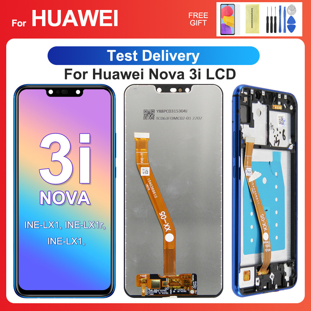 อะไหล่ชุดประกอบดิจิไทเซอร์จอสัมผัสสำหรับ Huawei Nova 3I 6.3 Lx2 2018 Ine-Lx1