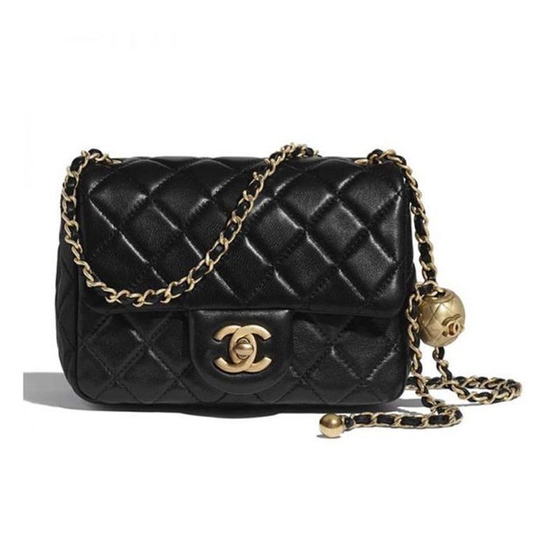 ♞,♘,♙Chanel/Golden Pearl Square/Crossbody Bag/Chain Bag/AS1786/แท้ 100%