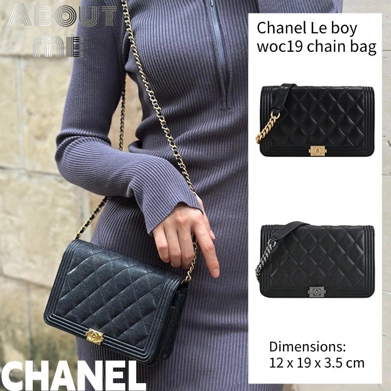♞ชาแนล Chanel Le boy woc19 chain bag กระเป๋าสะพายข้างผู้หญิง ขนาดเล็ก สไตล์คลาสสิคที่ต้องมี