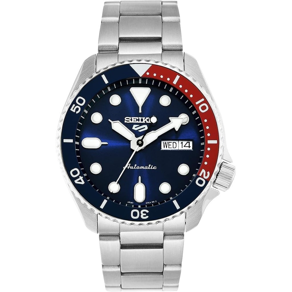Seiko 5 Sport 'Pepsi' Bezel Stainless Steel Bracelet Automatic Mens Watch SRPD53K1 Mens WatchDirect