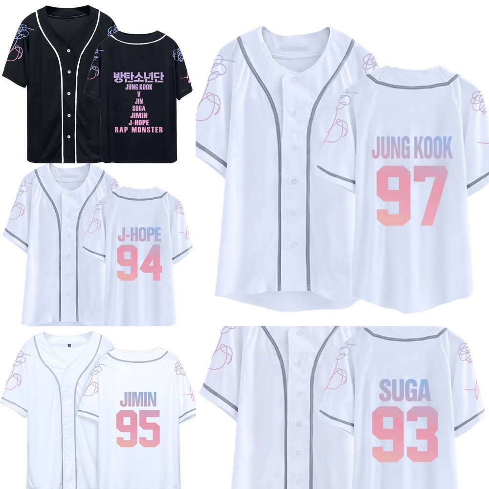 Kpop Love Yourself Baseball Jersey SUGA Jungkook V Jimin Rap Jhope Jin Softball Jersey Shirt Tee
